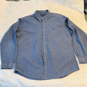 Ralph Lauren Polo Men's Blue Denim Button-Down Shirt Size XXL